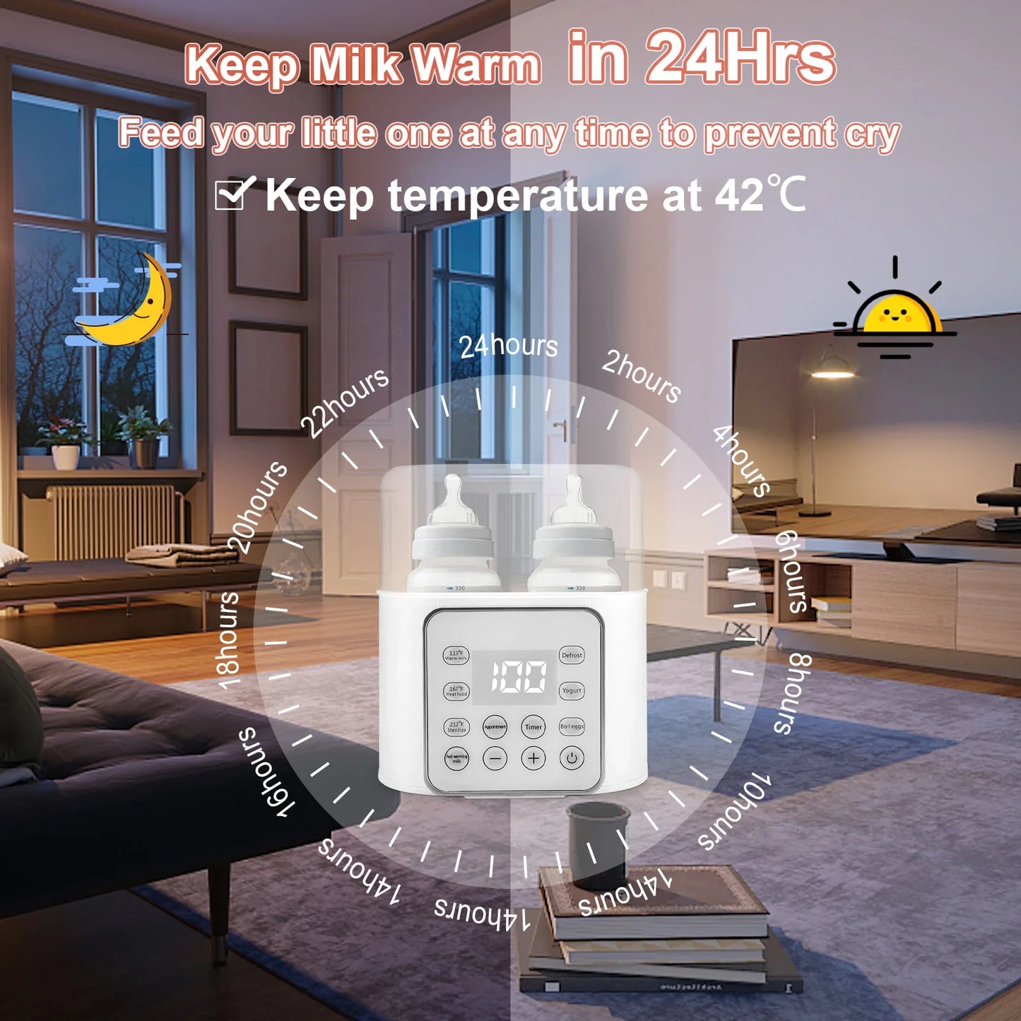 Double Bottles Milk Warmer