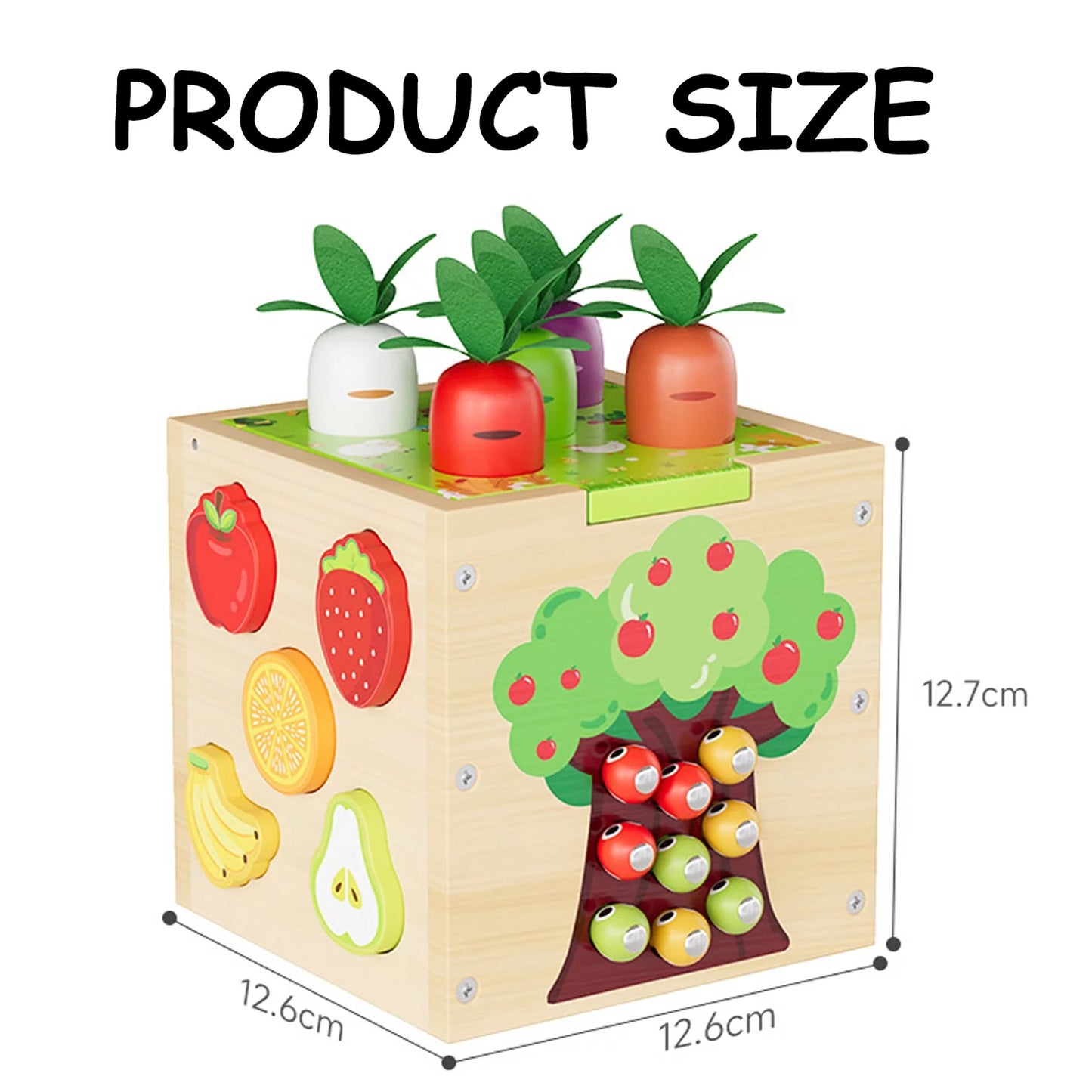 6 in 1 Montessori Wooden Activity Cube 10+ Months Babies