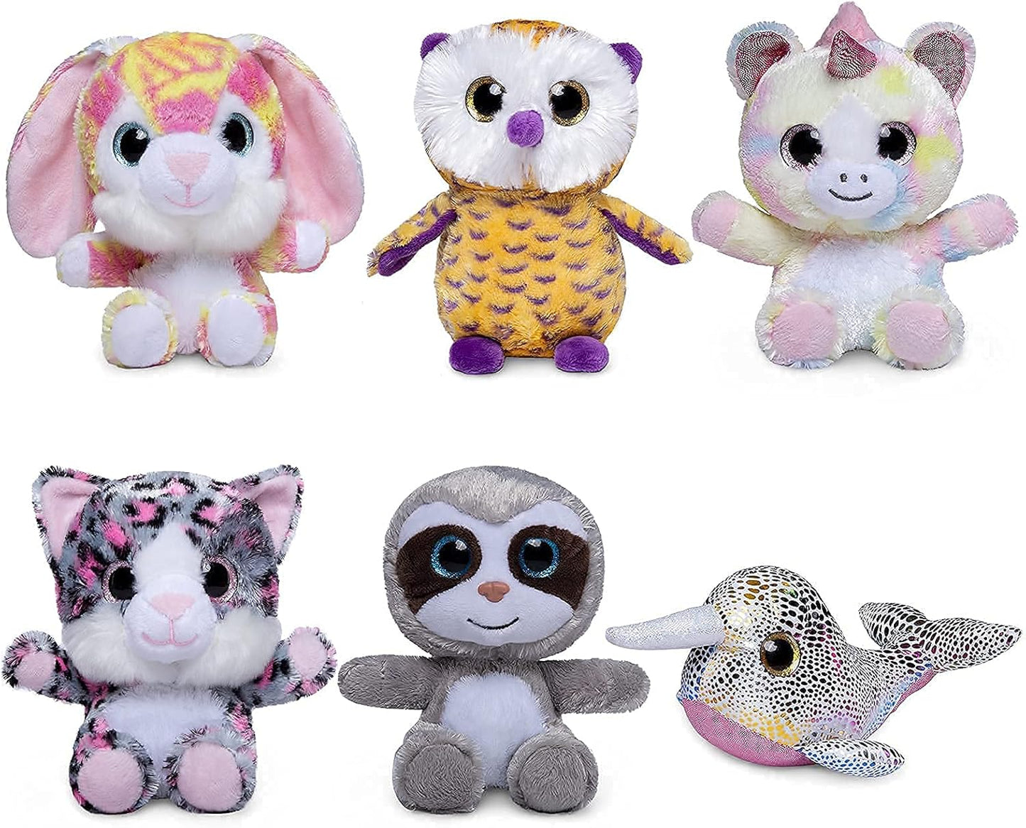 6 Pcs Small Stuffed Animals Plush Toys Set