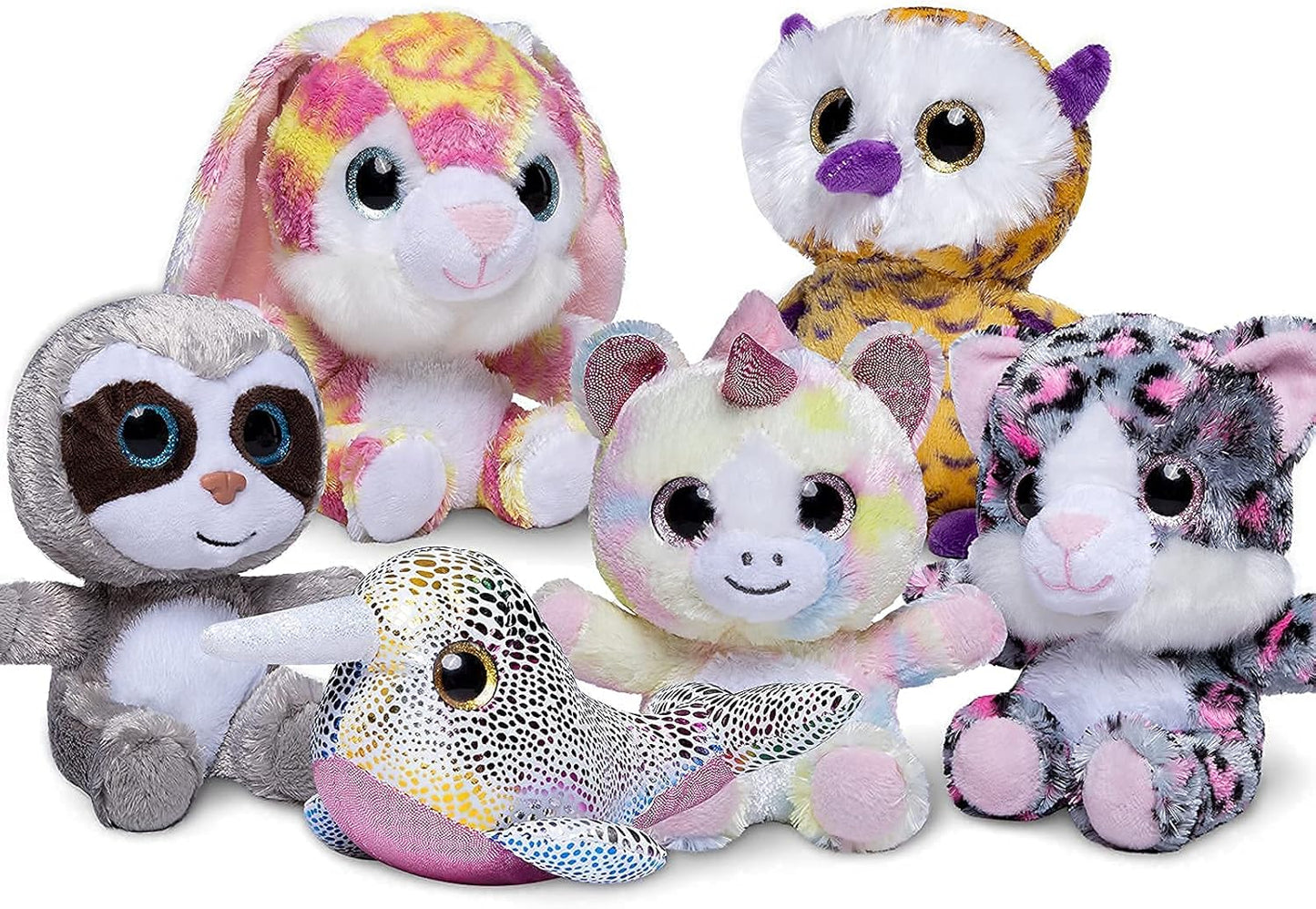 6 Pcs Small Stuffed Animals Plush Toys Set