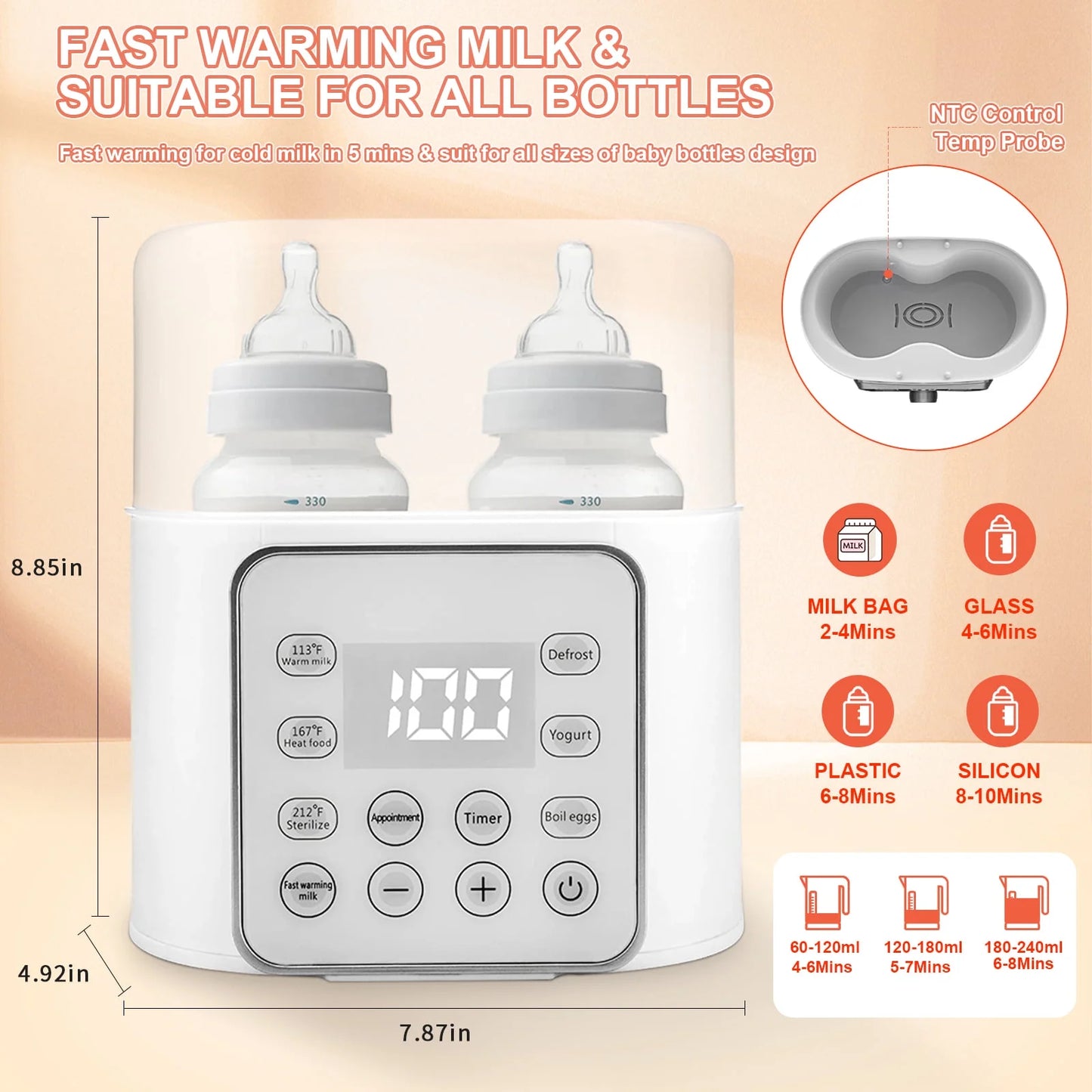 Double Bottles Milk Warmer