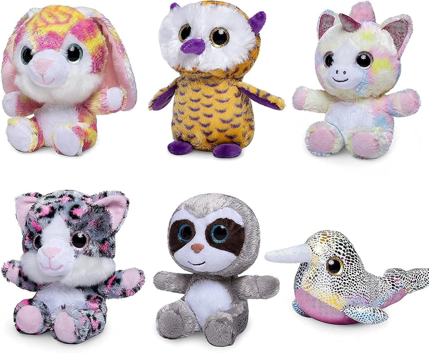 6 Pcs Small Stuffed Animals Plush Toys Set