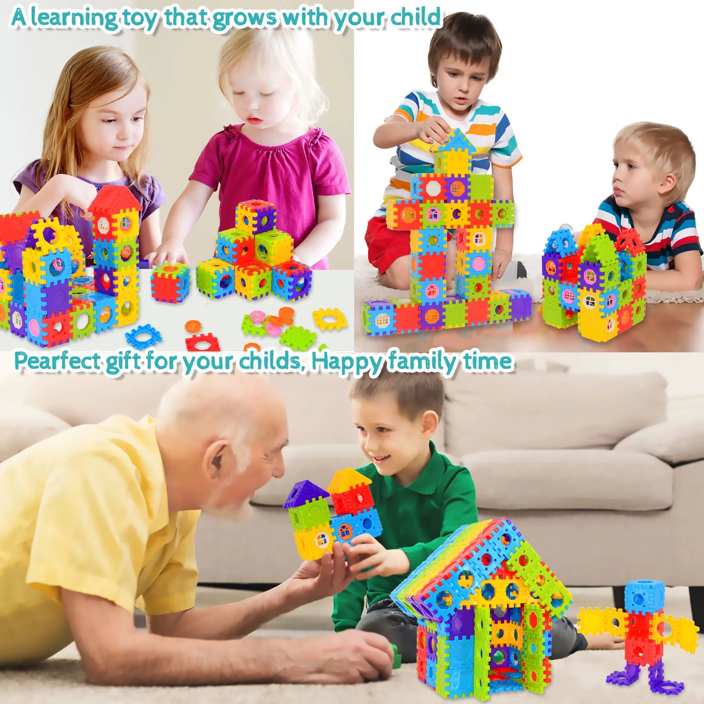 160-Piece Tiles Building Blocks Set Educational Playset STEM Toys for Toddlers