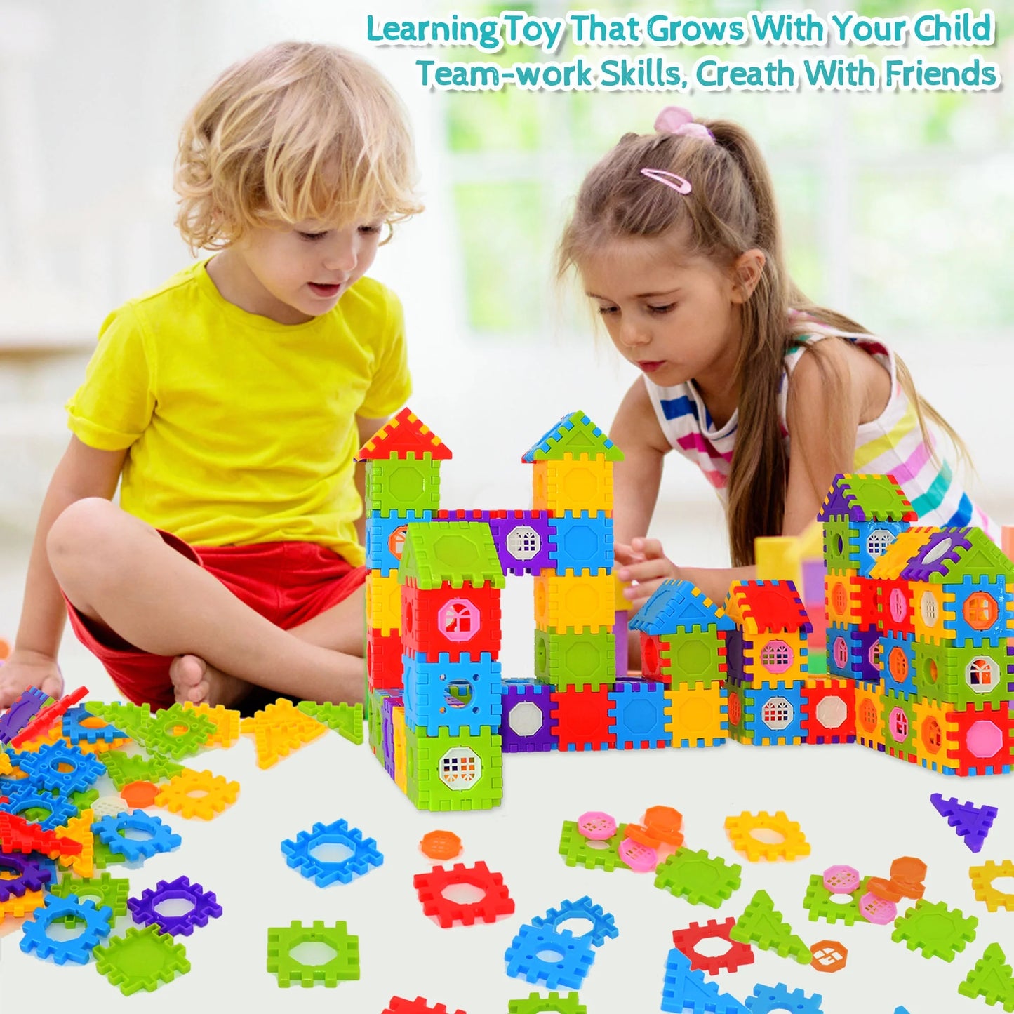 160-Piece Tiles Building Blocks Set Educational Playset STEM Toys for Toddlers