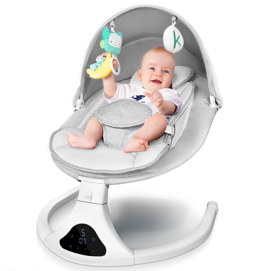 Electirc Baby Rocker Bouncer with Remote Control and Music, Gray