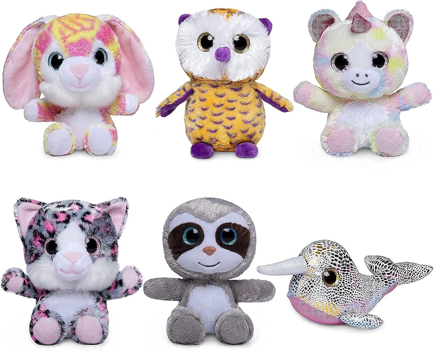  6 Pcs Small Stuffed Animals Plush Toys Set