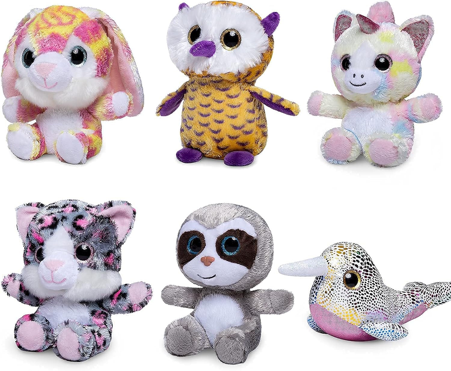  6 Pcs Small Stuffed Animals Plush Toys Set